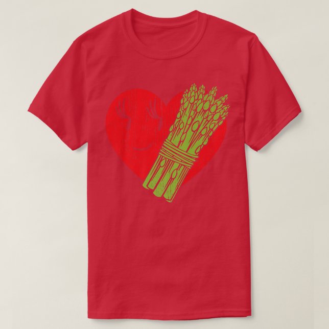 Asparagus Heart Garden Vegetable Vegetarian Vegan  T-Shirt (Design Front)