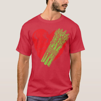 Asparagus Heart Garden Vegetable Vegetarian Vegan T-Shirt