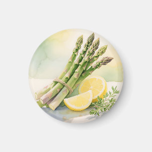 Asparagus Lemon Watercolor Magnet