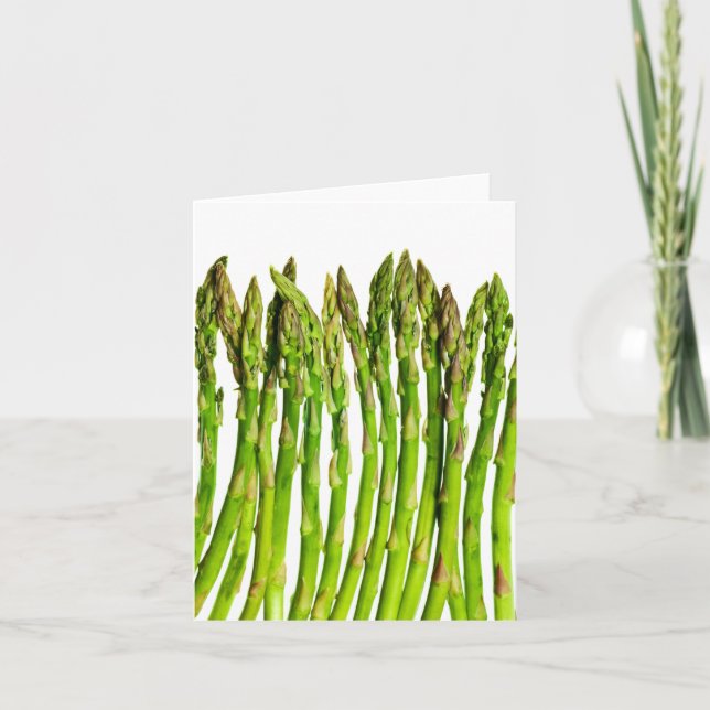 Asparagus on White - Customised Veggie Background Card (Front)