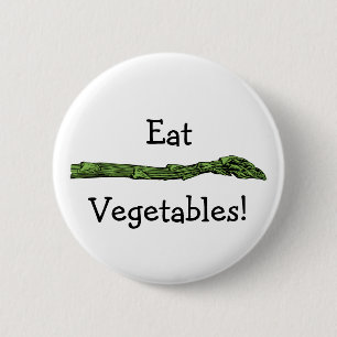 Asparagus spear 6 cm round badge