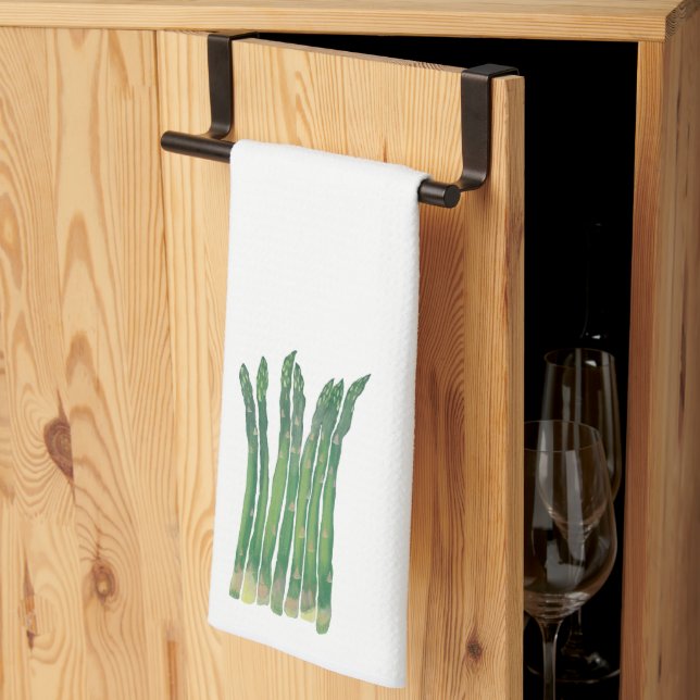 Asparagus Spears Green Accent Kitchen Towels (Thirds Fold)