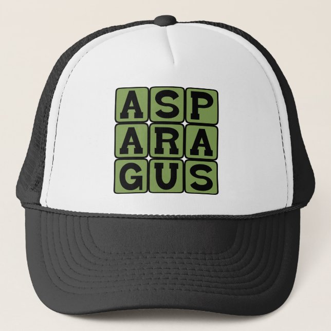 Asparagus, Stemmed Vegetable Trucker Hat (Front)