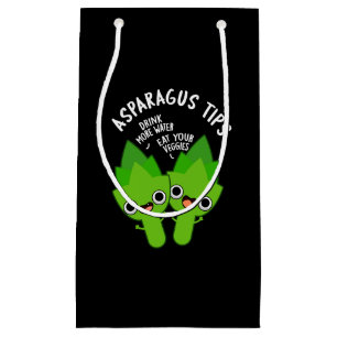 Asparagus Tips Funny Veggie Pun Dark BG Small Gift Bag
