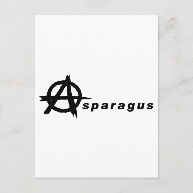 Asparagus with Anarchy Symbol Postcard (Front)