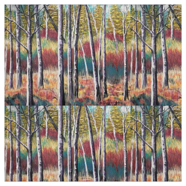 Aspen Abstract Pastel Forest Fabric (Swatch)
