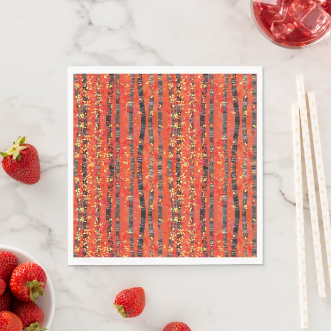 Aspen Birch Tree Forest Pattern Napkin (Insitu)