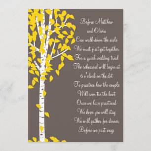 Aspen Birch Tree Rehearsal Dinner Invitations