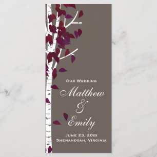 Aspen Birch Trees Wedding Program Programme