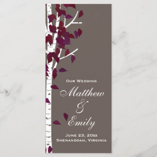 Aspen Birch Trees Wedding Program Programme