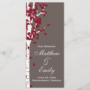 Aspen Birch Trees Wedding Program Programme