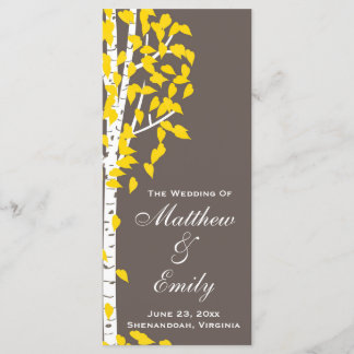 Aspen Birch Trees Wedding Program Programme