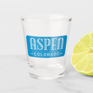 Aspen Colorado Art Deco Typography Shot Glass