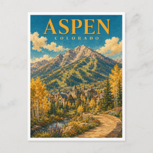 Aspen Colorado Aspen Mountain GeoSaga Postcard