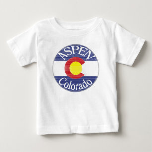 Aspen Colorado circle flag baby tee