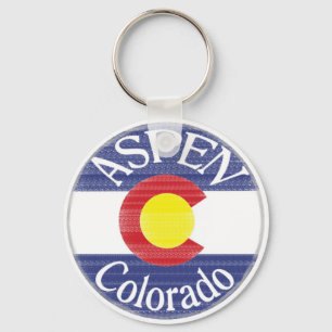 Aspen Colorado circle flag keychain