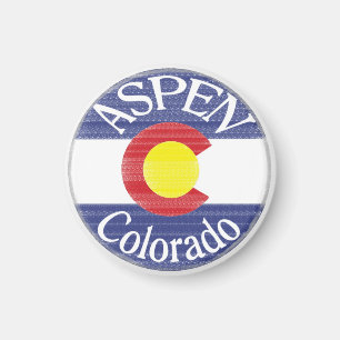 Aspen Colorado circle flag magnet