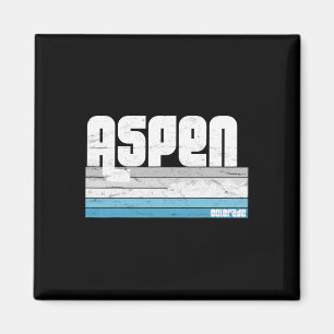 Aspen Colorado Co Mountain Retro Vintage Skiing Hi Magnet