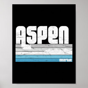 Aspen Colorado Co Mountain Retro Vintage Skiing Hi Poster