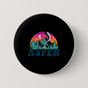 Aspen Colorado Co Mountain Skiing Vintage 80s Aspe 6 Cm Round Badge
