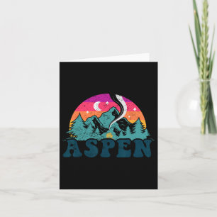 Aspen Colorado Co Mountain Skiing Vintage 80s Aspe Card