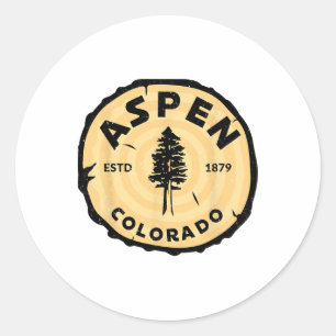 Aspen Colorado Co Mountain Skiing Vintage 80s Aspe Classic Round Sticker