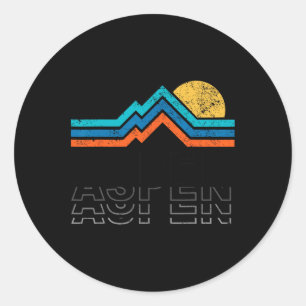 Aspen Colorado Co Mountain Skiing Vintage 80s Aspe Classic Round Sticker