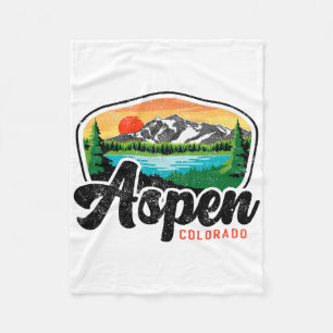 Aspen Colorado Co Mountain Skiing Vintage 80s Aspe Fleece Blanket
