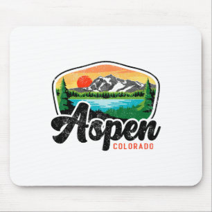 Aspen Colorado Co Mountain Skiing Vintage 80s Aspe Mouse Mat