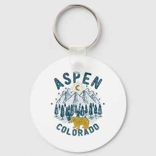 Aspen Colorado Co Mountain Skiing Vintage Aspen Sk Key Ring