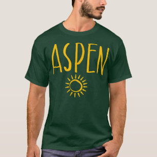 Aspen Colorado CO Sun Drawing Amber Print T-Shirt
