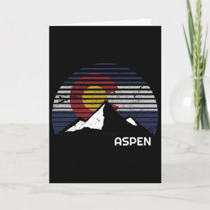 Aspen Colorado Flag - Co Bluebird Day Mountain Card