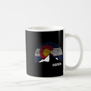 Aspen colorado flag - co bluebird day mountain coffee mug