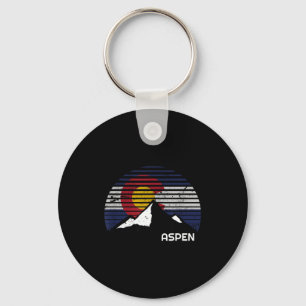 Aspen colorado flag - co bluebird day mountain  key ring