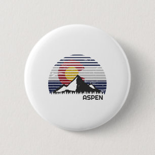 Aspen Colorado Flag - Co Mountain 6 Cm Round Badge