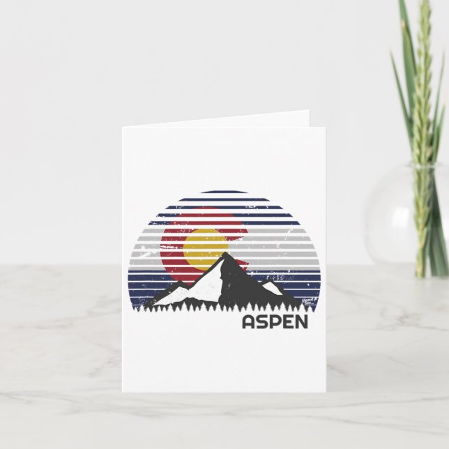 Aspen Colorado Flag - Co Mountain  Card (Front)
