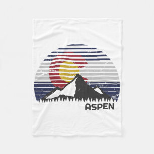Aspen Colorado Flag - Co Mountain Fleece Blanket