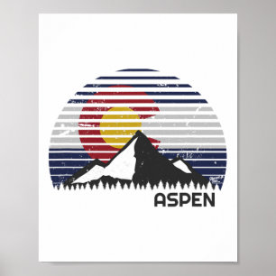 Aspen Colorado Flag - Co Mountain Poster
