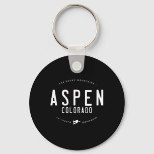 Aspen Colorado Graphic Distressed Vintage Snowboar Key Ring