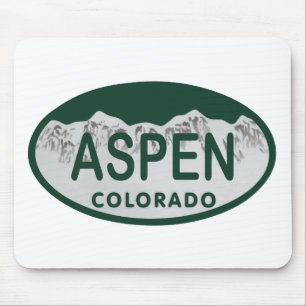 Aspen Colorado license plate Mouse Mat