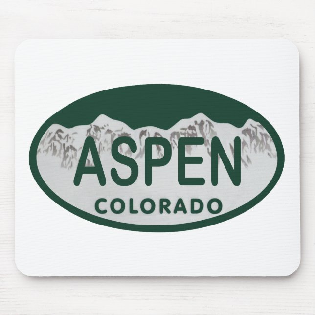 Aspen Colorado license plate Mouse Mat (Front)