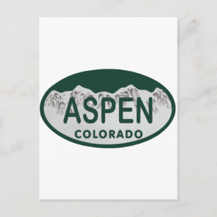 Aspen Colorado license plate Postcard