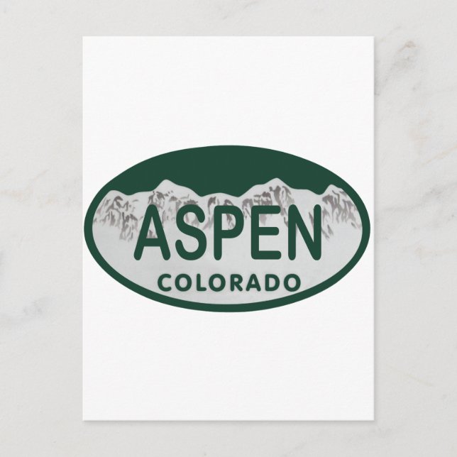 Aspen Colorado license plate Postcard (Front)