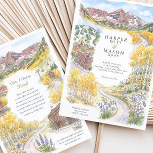 Aspen Colorado Maroon Bells Autumn Aspen Wedding Invitation