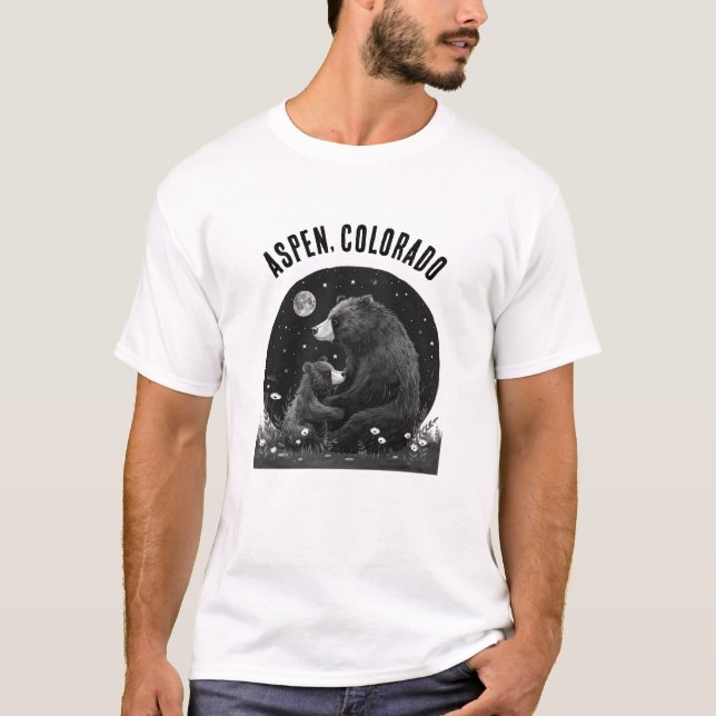 Aspen Colorado Mens Tshirt with Bears (Front)