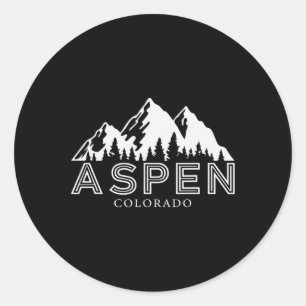 Aspen Colorado Mountain Ski Skiing Vacation Trip W Classic Round Sticker