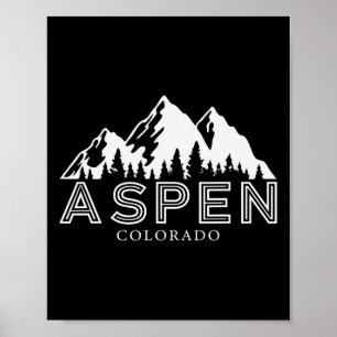 Aspen Colorado Mountain Ski Skiing Vacation Trip W Poster