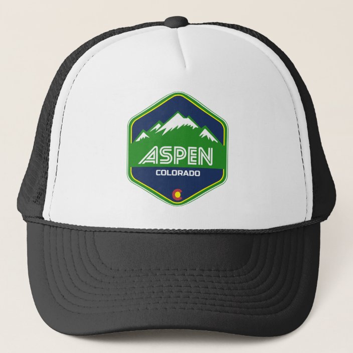 Aspen Colorado Mountain Trucker Hat Zazzle.co.uk