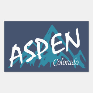 Aspen Colorado Mountains Rectangular Sticker