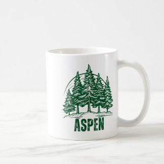Aspen colorado mountains ski pine tree outdoor usa coffee mug